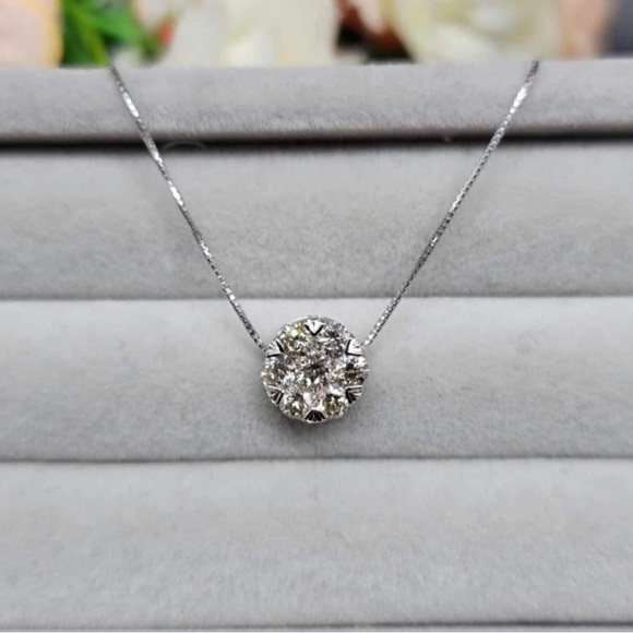 Real Natural Diamond Set necklace and earrings 1.6 carats total - Picture 1 of 4